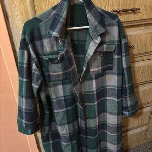 Bluivy Forest Green Plaid Longline Flannel Shacket